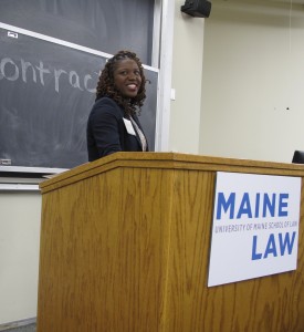 Willette Elder welcomes students from Casco Bay High School