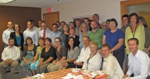 Staff and attorneys enjoying an ice cream social